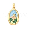 Brass Enamel Pendants KK-Z084-15G-02-1