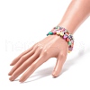 4Pcs 4 Style Handmade Polymer Clay Fruit & Synthetic Hematite & Turquoise(Dyed) Beaded Bracelets Set BJEW-JB08693-3