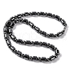 Column & Round Synthetic Non-magnetic Hematite Beaded Necklaces NJEW-Q341-05-1