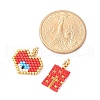 2Pcs Handmade Loom Pattern MIYUKI Glass Seed Beads PALLOY-MZ00607-04-4
