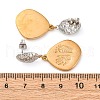 304 Stainless Steel Two Tone Dangle Stud Earrings EJEW-Q044-02G-3