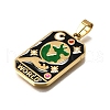 Tarot 304 Stainless Steel Enamel Pendants STAS-M119-09H-G-3