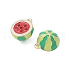 Fruits Style Eco-Friendly Rack Plating Brass Enamel Pendants KK-S507-07B-G-2