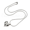 304 Stainless Steel Micro Pave Clear Cubic Zirconia Butterfly Heart Pendant Pet Urn Ashes Necklaces NJEW-S455-10P-4