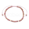 Natural Rhodonite Braided Bead Bracelets BJEW-JB11241-02-2