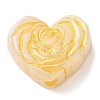 Metal Enlaced Heart Rose Opaque Acrylic Bead OACR-Q190-01A-1