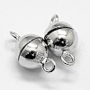 Anti-Tarnish Rhodium Plated 925 Sterling Silver Magnetic Clasps STER-A102-011P-10mm-1