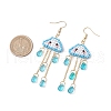 Cloud & Teardrop 304 Stainless Steel Dangle Earrings EJEW-MZ00387-3