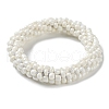 Crochet Glass Beads Braided Stretch Bracelet BJEW-K232-01S-1