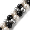 Faceted Round Shell Pearl Beads Strands BSHE-XCP0001-75-2