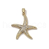 Brass Micro Pave Clear Cubic Zirconia Pendants KK-B138-01G-03-1
