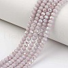 Electroplate Opaque Solid Color Glass Beads Strands X-EGLA-A034-P6mm-L08-1