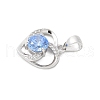Fine Silver Cubic Zirconia Heart Charms STER-S008-02B-P-2
