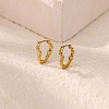 304 Stainless Steel Hammered Heart Hoop Earrrings EJEW-U065-02A-G-1