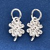 Clover Brass Micro Pave Clear Cubic Zirconia Pendants KK-K300-10S-2