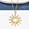 Brass Hollow Sun Pendant Necklaces for Women NJEW-S449-06G-2