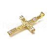 Brass Micro Pave Clear Cubic Zirconia Pendants ZIRC-I070-058G-2