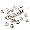 Rack Plating Brass Crystal Rhinestone Rondelle Space Beads RB-D303-S-1