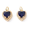 Brass Micro Pave Cubic Zirconia Charms ZIRC-A019-14G-E-1