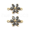 Brass Pave Cubic Zirconia Connector Charms KK-B072-01G-2