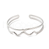 304 Stainless Steel Heart Wave Cuff Bangles BJEW-L682-028P-1