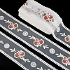 AHADERMAKER 15 Yards Polyester Embroidery Flower Mesh Ribbon SRIB-GA0001-11A-1