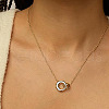 Alloy Interlocking Double Rings Pendant Necklaces for Women FS-WGAF32C-01-1