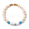 Wood Beads Stretch Couples Bracelets BJEW-JB11289-01-2