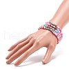 4Pcs 4 Color Handmade Polymer Clay Disc Surfer Bracelets Set BJEW-JB08799-6