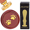Brass Wax Seal Stamp with Wood Handle AJEW-WH0412-0342-1