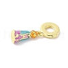 Brass Enamel Virgin European Dangle Charms KK-Z101-03G-02-2
