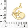 Brass Micro Pave Clear Cubic Zirconia with Glass Pendants KK-G524-01G-02-3