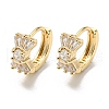 Brass with Clear Cubic Zirconia Hoop Earrings EJEW-B035-21KCG-1