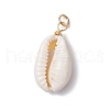 Natural Cowrie Shell Pendants PALLOY-JF03712-03-2