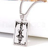 Retro Hip-hop 304 Stainless Steel Tarot Pendant Necklaces for Men FS-WGEC43A-20-1