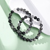 Natural Tourmaline Round Beaded Stretch Bracelets for Men Women BJEW-G743-01B-2