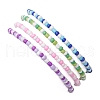 4pcs 4 Colors Acrylic Heart & Glass Seed Beaded Stretch Bracelets BJEW-JB10528-5
