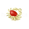 Brass Red Enamel Carb Links Connector Charms KK-K400-19G-2