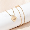 Brass Angel Number Pendant Necklaces & Alloy Pendants Sets SJEW-P005-01G-3