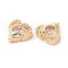 Brass & Glass & Cubic Zirconia Charms KK-G468-54G-01-2