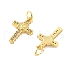 Brass Micro Pave Cubic Zirconia Pendants KK-C092-21F-G-2