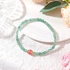 Natural Green Aventurine & Cherry Quartz Glass Round Beaded Stretch Bracelets for Women BJEW-JB11927-02-1