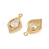 Brass Micro Pave Clear Cubic Zirconia Pendants KK-B137-20G-01-2