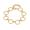 304 Stainless Steel Ring Link Chain Bracelets for Women BJEW-C104-01A-G-2