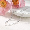 3.5MM 304 Stainless Steel Paperclip Chain Necklaces NJEW-T016-07P-3