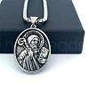 Ancient Greek Stainless Steel Religion Embossed Saint Pendant Punk Hip-hop Necklaces HV5728-9-1