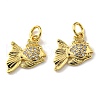 Rack Plating Brass Micro Pave Cubic Zirconia Charms KK-D036-01G-2