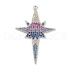 Brass Micro Pave Cubic Zirconia Pendants KK-M322-45P-1