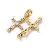 Brass Pave Clear Cubic Zirconia European Dangle Charms KK-P308-26G-2