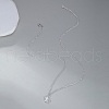 925 Sterling Silver Pave Clear Cubic Zirconia Cross Pendant Necklaces for Women's Daily Wear QN4812-3